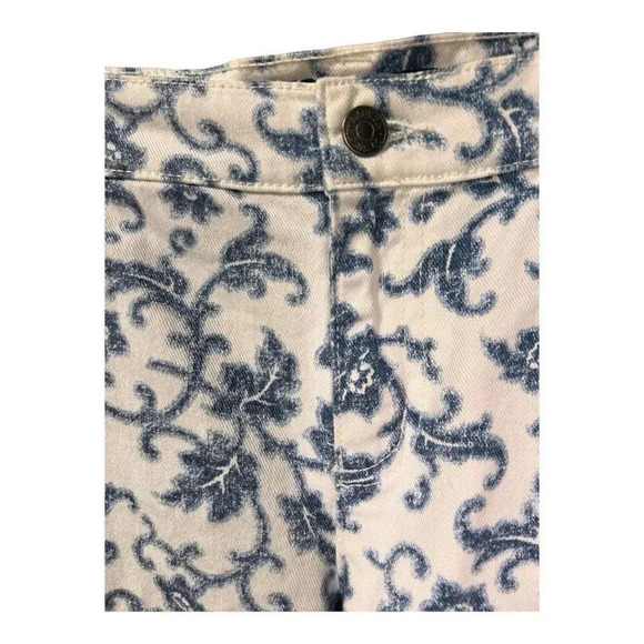 LRL Ralph Lauren Floral Print Stretch Ankle Jeans Blue White Womens Size 10P - Picture 6 of 6